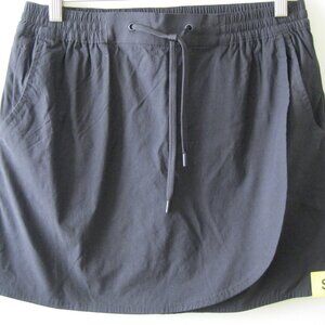 Eddie Bauer Women's Stretch Tulip Hem Skort Inner Shorts Secure Pocket Black, S